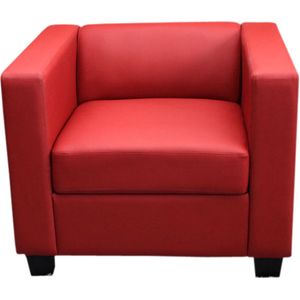 Lille lounge stoel ~ kunstleer, rood