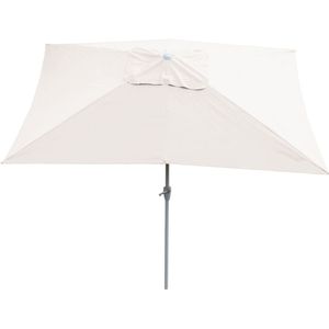 Parasol N23, tuinparasol, 2x3m rechthoekig kantelbaar, polyester/aluminium 4,5kg UV-bescherming 50+ ~ crème