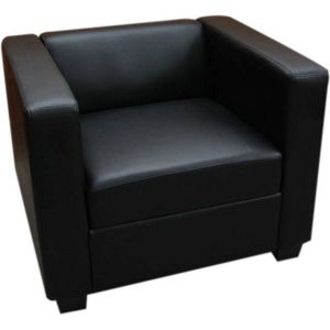 Fauteuil Lille ~ Leder, zwart