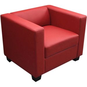 Loungestoel Lille ~ leer, rood