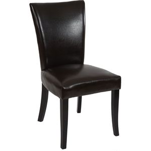 Set van 2 eetkamerstoelen Chesterfield, stoel keukenstoel, klinknagels MVG-gecertificeerd ~ kunstleer, bruin, donkere poten