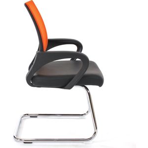 Set van 2 vergaderstoelen Ancona, bezoekersstoel, kunstleer MVG-gecertificeerd ~ oranje