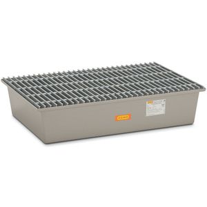 CEMO GVK-bodem-opvangbak, 2 vaten à 200 l, met goedkeuring, met rooster van glasvezelversterkte kunststof