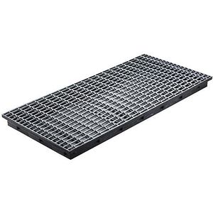 CEMO PE-stellingbak voor kleine emballages, opvangvolume 40 l, met stalen rooster