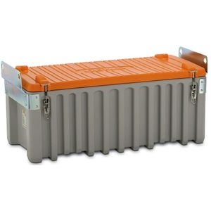 Transport- und Pritschenbox CEMO CEMbox 250, Polyethylen, 250 l, L 1240 x B 600 x H 570 mm, stapelbar, kranbar, grau/orange