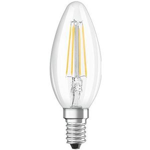 OSRAM LED Retrofit CLASSIC B/LED-lamp, klassieke mini-kaarsvorm: E14, 4 W, 220…240 V, 40 W vervanging, helder, warm wit, 2700 K, 1pack