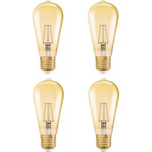 4 stuks Osram LED Rustieklamp ST64 E27 4W 410lm 2400K Goud Niet dimbaar