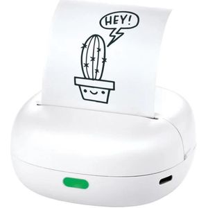 SILVERCREST - Mini Printer Pocket - Thermisch - 203 DPI - Inktvrij Printen in Zwart-Wit