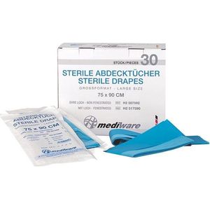 Mediware steriele doeken / afdekdoeken - groot formaat 75 x 90 cm Zonder opening  -  30 + 1 stuks