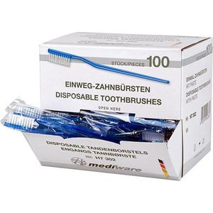Wegwerp tandenborstels met tandpasta 100 St