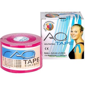 AQ tape 5cm x 5,5meter roze/rood (kinesiotape)
