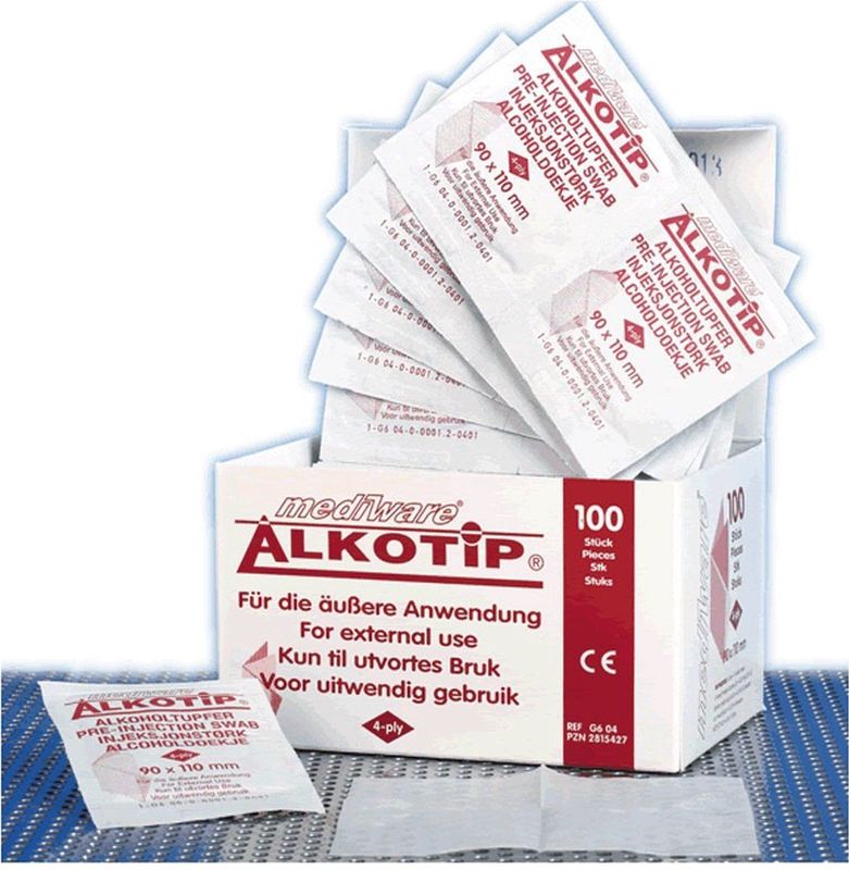 Alkotip - G6 04 - Alcohol Doekjes - 70% Isopropylalcohol - 9 x 11 cm