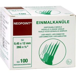 Neopoint - Injectienaalden - Bruin - 26G x 12 mm - 100 stuks