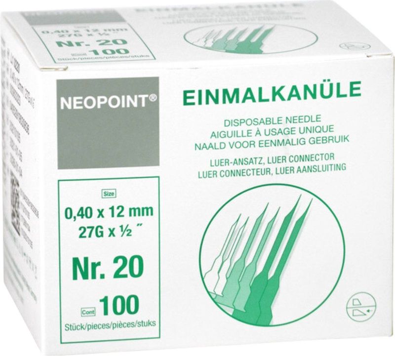 Neopoint - Injectienaaldjes - Grijs - 0,4x12mm - 100 stuks