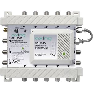 Axing SPU 56-09 SAT-multischakelaar 6 deelnemers Premium-Line uitbreidbaar actief quad-compatibel energiebesparend (5 x 6)