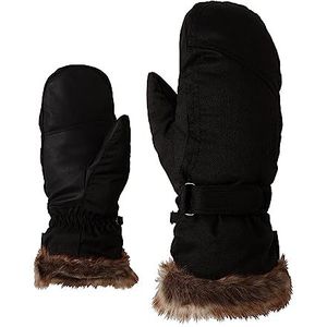 Ziener KEM Dames skihandschoenen / wintersport handschoenen | warm, ademend, zwart (black-strooi), 7