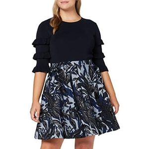 APART Fashion Gebreide damesjurk met jacquard partyjurk, meerkleurig (midnightblue-multicolor midnightblue-multicolor), 42 NL