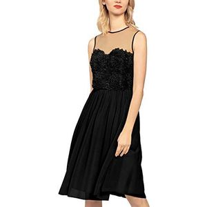 APART Fashion Damesjurk van chiffon, met bloemenprint, zwart, 38 NL