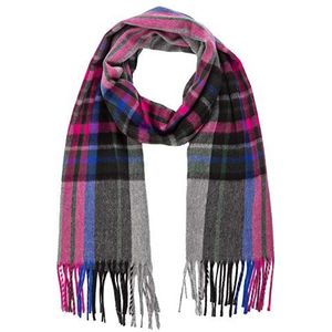 APART Fashion Dames Woven Check Shawl sjaal, grijs/roze, One Size