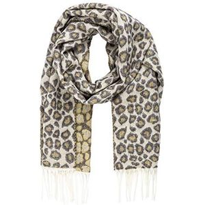 APART Fashion Dames sjaal Small Lepard Patroon Shawl Meerkleurig Offwhite), One Size (Manufacturer Maat: 0)