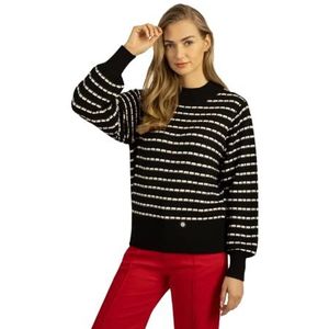 ApartFashion Dames oversized pullover, zwart-crème, normaal