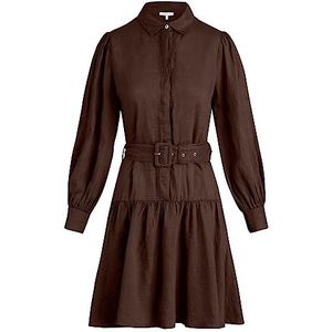 Mint & Mia Jurk puur linnen, cacao, 44