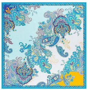 Roeckl Flower Fusion 130x130 sjaal, Multi Turquoise, Standaard, multi turquoise, Eén Maat