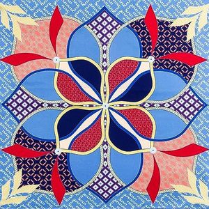 Roeckl Flower Mandala 53x53 sjaal, Multi bleu, standaard, multi bleu, Eén Maat