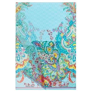 Roeckl Double-R Paisley 65x180 sjaal, Multi Turquoise, Standaard, multi turquoise, Eén Maat
