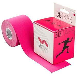 3B Scientific Kinesiologische tape - 5 meter x 5 cm, elastische spier- en gewrichtsondersteunende tape voor lichaamsbeweging, sport en herstel van blessures, tegen spierpijn - roze
