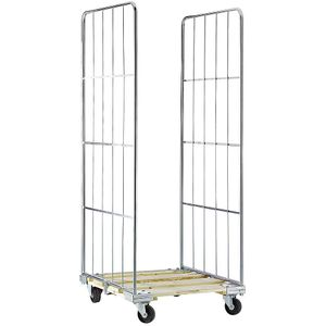 Rolcontainer XXL, met houten laadbord, uitwendige b x d = 720 x 810 mm