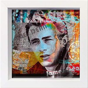 International Graphics Ingelijste ansichtkaart - Baker, Micha - ""James Dean"" - 16 x 16 cm - wit frame