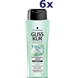 6x Gliss-Kur Shampoo - Nutri-Balance Repair 250 ml