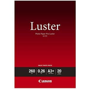 Canon Fotopapier Luster LU-101 glanzend wit - (DIN A3+ 20 vellen) voor inkjetprinters - PIXMA-printer 32,9 x 48,3 cm (260 g/m²) 242X047