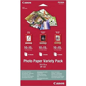Canon 0775B078 VP-101 patroonpakket, fotopapier, 10 x 15 cm, 1 x 10 en 2 x 5 vellen