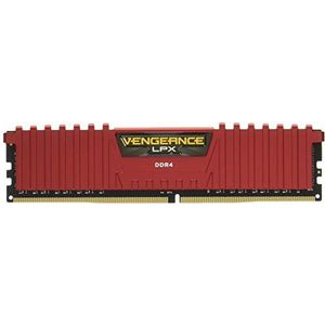 Corsair Vengeance High Performance Desktop werkgeheugen 2666 MHz. 2 x 4GB rood