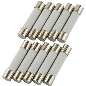 10 stuks SeKi keramische zekering 5 A, 6 x 30 mm, dragen; glaszekering fijne zekering 250 V