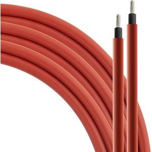 SeKi Zonnekabel 4 mm² 20 m H1Z2Z2-K rood PV voor zonnepanelen, tot 1500 V, flexibel, dubbel geïsoleerd, puur koperen kabel, ring