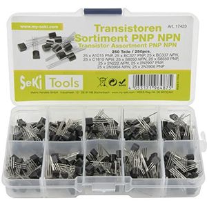 SeKi Transistor assortiment 250 stuks - 10 waarden TO-92; BJT A1015, BC327, BC337, C1815, S8050, S8550, 2N222, 2N2907, 2N3904, 2N3906