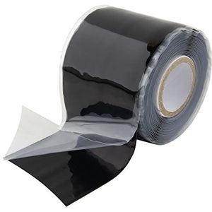 SeKi 5,0 cm x 3 meter zelfklevende siliconen band, zwart, isolerende reparatietape waterdicht voor reparatie van slangen, kabelreparatie; voor waterdichte reparaties