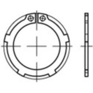 TOOLCRAFT 135190 Zekeringsringen Binnendiameter: 36.5 mm Buitendiameter: 55.1 mm DIN 983 Verenstaal 100 stuk(s)
