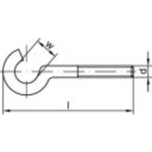 TOOLCRAFT Gebogene Schraubhaken 40 mm Verzinkter Stahl M4 100 Stück