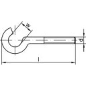 TOOLCRAFT Gebogene Schraubhaken 60 mm Verzinkter Stahl M6 100 Stück