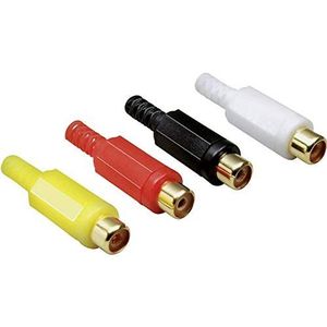 TRU COMPONENTS TC-2501073 RCA-connector koppeling, recht aantal polen (num): 2 Mono Geel, Rood, Sch