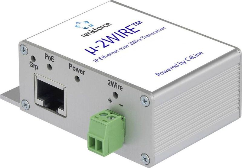 Renkforce RF-3395610 Netwerkuitbreiding 2-draads Reikwijdte (max.): 300 M 1 Stuk(s) 200 MBit/S Met PoE-functie