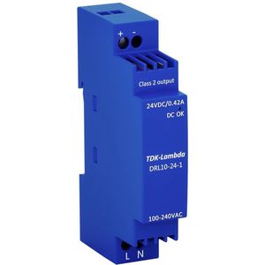 TDK-Lambda - DRL10-24-1 - DIN-rail Netvoeding - 24 V - 10 W - Inhoud: 1 stuk