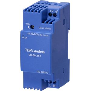 TDK-Lambda - DRL30-12-1 - DIN-rail Netvoeding - 12 V - 2.1 A - 25.2 W - Inhoud 1 stuk