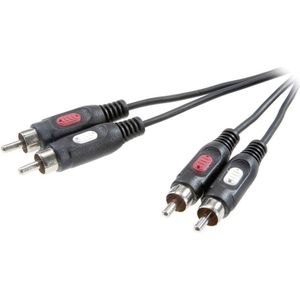 SpeaKa Professional SP-7869760 Cinch Audio Aansluitkabel [2x Cinch-stekker - 2x Cinch-stekker] 0.50 m Zwart