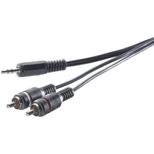 SpeaKa Professional SP-7869912 Cinch/Jackplug Audio Aansluitkabel [2x Cinch-stekker - 1x Jackplug male 3,5 mm] 30.00