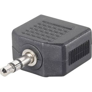 SpeaKa Professional SP-7870244 Jackplug Audio Y-adapter [1x Jackplug male 3,5 mm - 2x Jackplug female 3,5 mm] Zwart